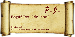 Pagács József névjegykártya